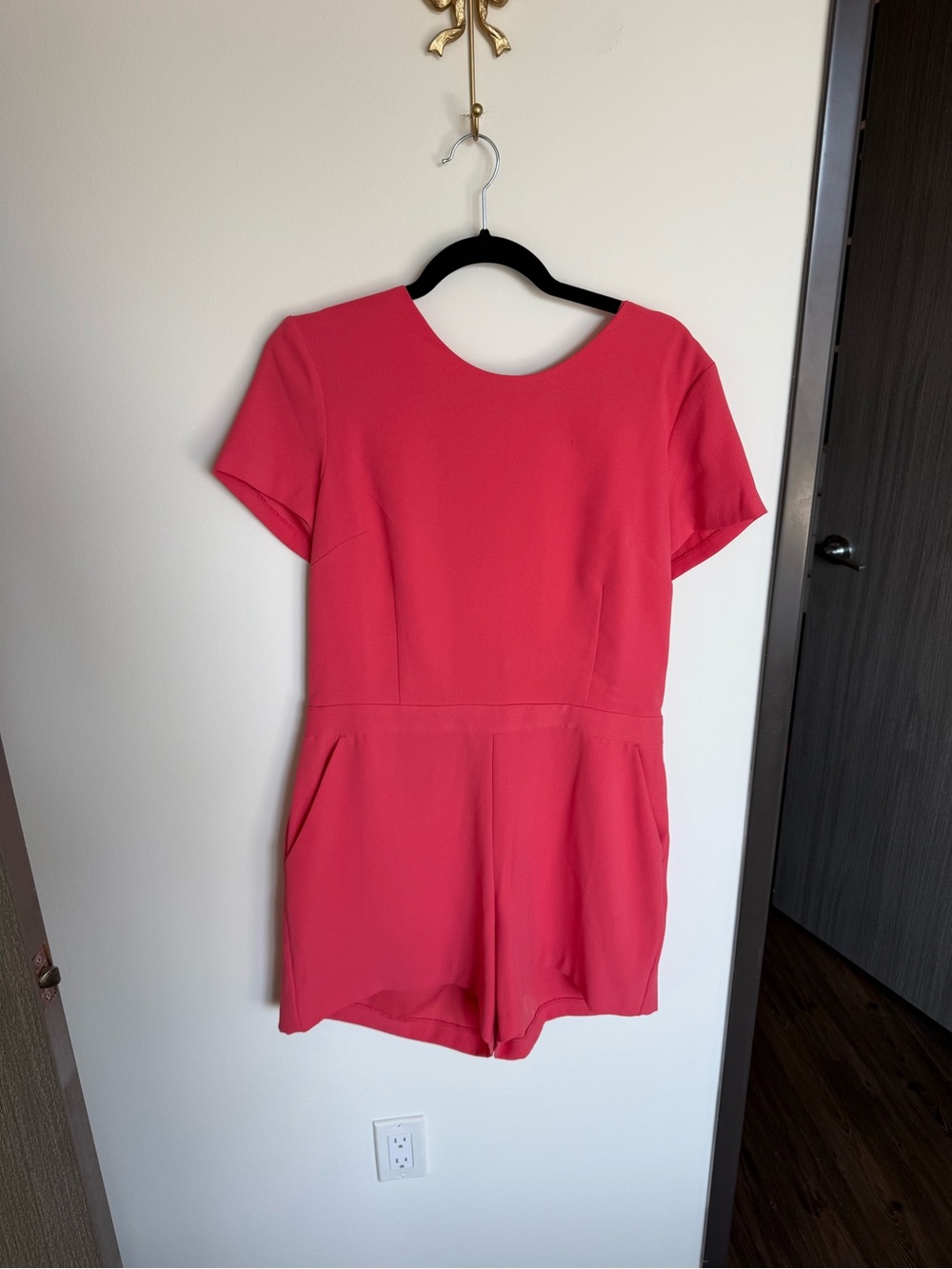 Banana Republic Bright Orange/Red Short Sleeve Romper